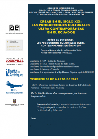 Affiche Crear en el sigle XXI: la producciones culturales contemporaneas en el Ecuador